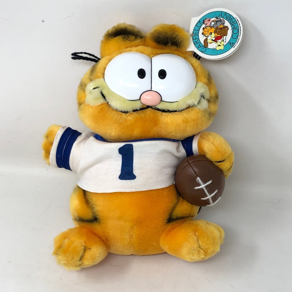 Vintage Garfield Dakin Plush Football Star Orange Cat Jersey Fun Farm 32-7030